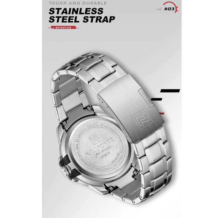 ساعت مچی عقربهای مردانه نیوی فورس مدل NF9215S S/B/W