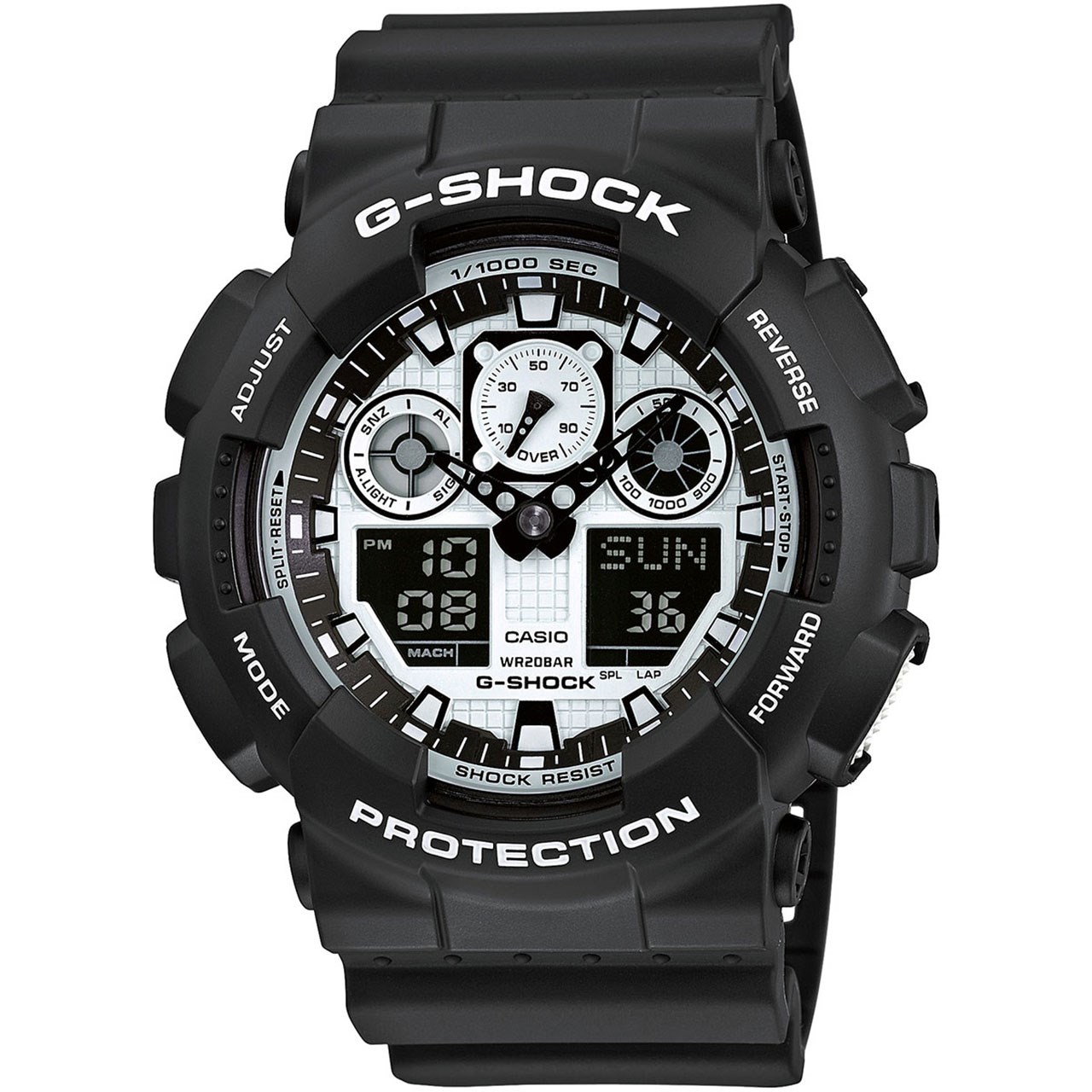 ساعت مچی عقربه ای مردانه کاسیو مدل GA-100BW-1ADR