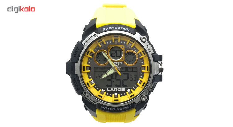 ساعت مچی عقربه ای مردانه لاروس مدل LM-DT100-Yellow