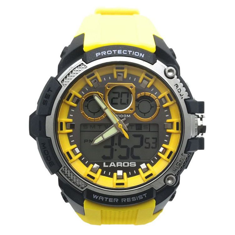ساعت مچی عقربه ای مردانه لاروس مدل LM-DT100-Yellow