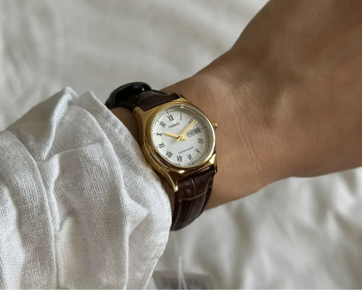 تصویری زیبا از روی مچ ساعت کاسیو زنونه LTP-V006GL