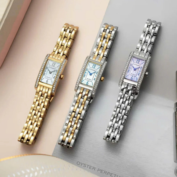 تصویر سه عدد سیتیزن چهارگوش زنانه مدل EG7112